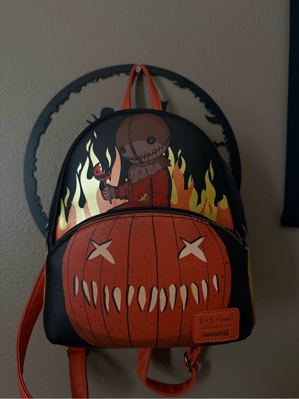 Loungefly Black & Orange Sam Pumpkin Mini Backpack